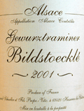 ジェラール・シュレール・ゲヴュルツトラミネール・ビルドストックル2001