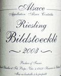 ジェラール・シュレール・リースリング・ヴァン・ダルザス・ビルドストックレ2003