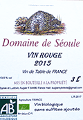 ドメーヌ・ド・セウル・ヴァン・ド・ターブル・デ・フランス・ルージュ2015 3L